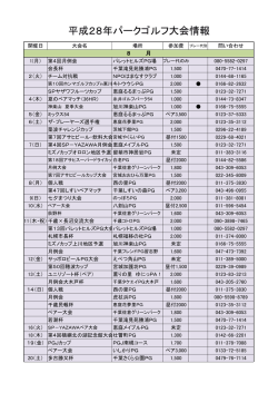 平成28年パークゴルフ大会情報