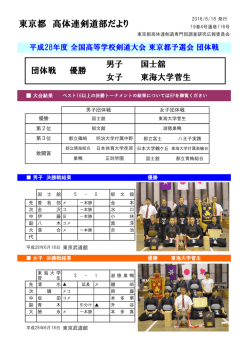 東京都 高体連剣道部だより - 東京都高等学校体育連盟剣道専門部