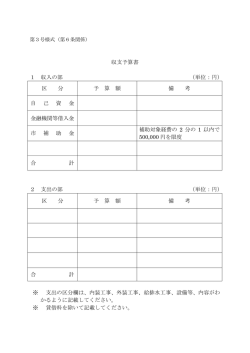 収支予算書 1 収入の部 （単位：円） 区 分 予 算 額 備 考 自 己 資 金 金融