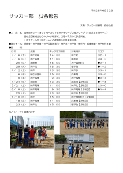 サッカー部 試合報告 - 神戸村野工業高等学校