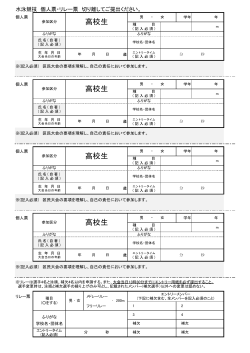 (高校生区分)個人票