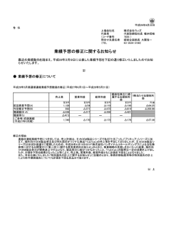 業績予想の修正に関するお知らせはこちら