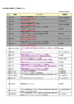 2016年度JICA関西アフリカ関連イベント一覧（PDF/435KB）