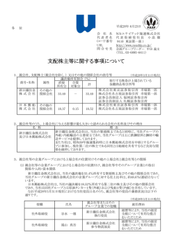 支配株主等に関する事項について - NSユナイテッド海運株式会社