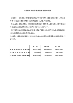 公益目的支出計画実施報告書の概要