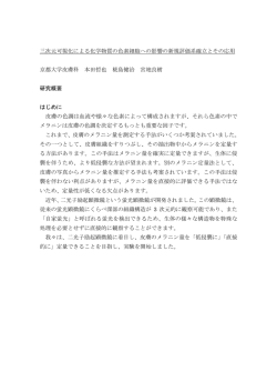 三次元可視化による化学物質の色素細胞への影響の新規評価系確立と
