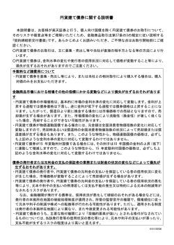円貨建て債券に関する説明書