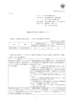 支配株主等に関する事項について
