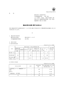 親会社等の決算に関するお知らせ