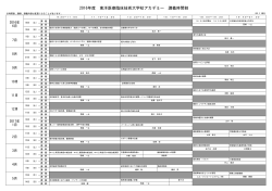 2016年度 東洋医療臨床技術大学校アカデミー 講義時間割