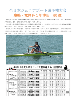 [ボート部] 全日本ジュニアボート選手権大会