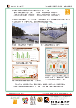 株式会社 協立製作所 さくら太陽光発電所・刑部第 1 太陽光発電所 毎日