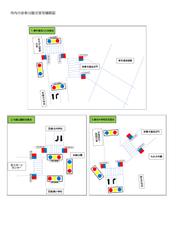 市内の歩車分離式信号機略図