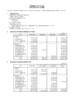 財務諸表に対する注記 平成28年3月31日現在