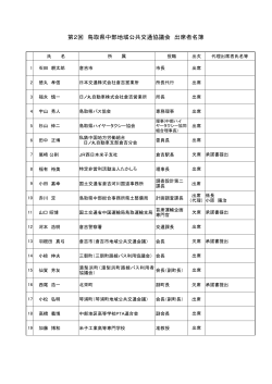 第2回 鳥取県中部地域公共交通協議会 出席者名簿