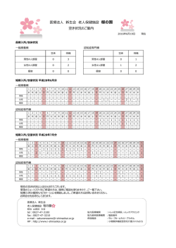 医療法人 新生会 老人保健施設 桜の園 空き状況のご案内
