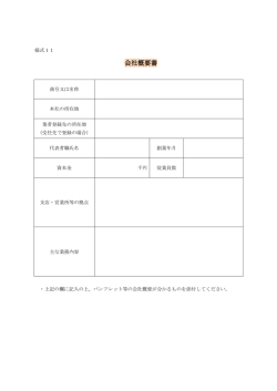 様式11（会社概要書）