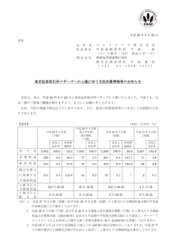 東京証券取引所マザーズへの上場に伴う当社決算情報等のお知らせ