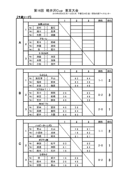 第16回 軽井沢Cup 東京大会 A B 2 3 1 C 2 1 3
