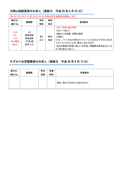 大岡山相談室受付の求人［更新日：平成 28 年 6 月 20 日］ すずかけ台