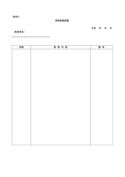 （様式5） 業務実績調書 平成 年 月 日 （事業者名） 時期 業 務 内 容 備 考