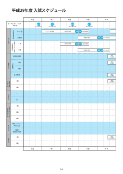 平成29年度 入試スケジュール