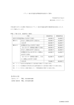 フラット35住宅適合証明検査料金改定のご案内