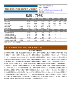 松風（7979） - 株式会社ウォールデンリサーチジャパン