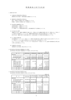 財 務 諸 表 に 対 す る 注 記 1