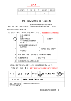 期日前宣誓書（記入例）.