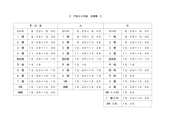 【 平成28年度 日課表 】 月・水・金 火 木 SHR 8：25～ 8：40 SHR 8：25