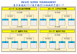 IWATE SUPER TOURNAMENT 岩手県選抜クラブ選手権2016地域別