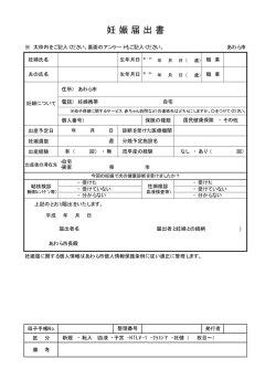 H28妊娠届（PDF形式 19キロバイト）