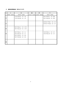 Ⅱ 授業時間割表（東京女子大学）