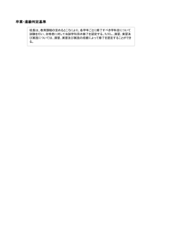 卒業・進級判定基準