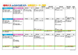 出発決定コース一覧表