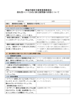 都城市婚活支援事業業務委託 指名型コンペ方式に係る質問書の回答