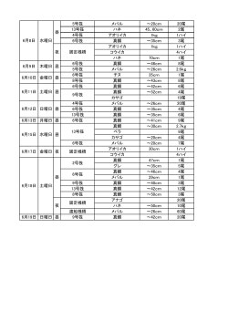 5号筏 メバル ～20cm 20尾 13号筏 ハネ 45、60cm 2尾 4号筏
