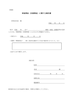 単独事故（自損事故）に関する報告書