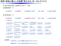 経済・財政と暮らしの指標「見える化」ポータルサイト①