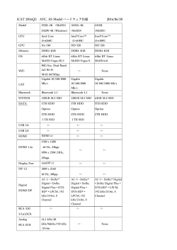 iCAT 2016Q3 AVC, AS Model ハードウェア仕様 2016/06/20