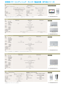 住宅用パワーコンディショナ・モニター製品仕様（KP