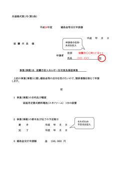 共通様式第1号（第3条） 平成28年度 補助金等交付申請書