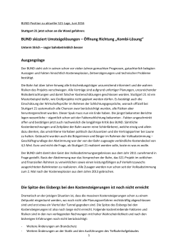 Positionspapier zur aktuellen Lage