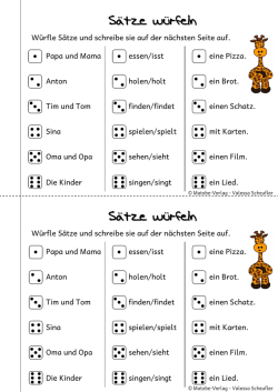 &Uuml;be S&auml;tze schreiben mit Gloria Giraffe - Satzbaukiste - Matobe