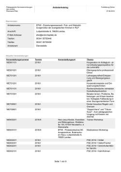 EFWI - Erziehungswissensch. Fort- und Weiterbil - Fortbildung