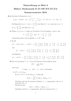 Musterlösung zu Blatt 8 Höhere Mathematik II (P/MP/ET/IT/I