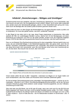 Infobrief &bdquo;Versicherungen &ndash; N&ouml;tiges und Unn&ouml;tiges&ldquo;