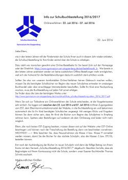 Info zur Schulbuchbestellung 2016/2017