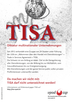 TISA darf nicht unterzeichnet werden!